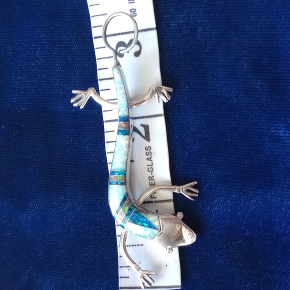 Lizard Inlayed Brooche Stamped Sterling With Lizard Marking - Picture 4 of 13